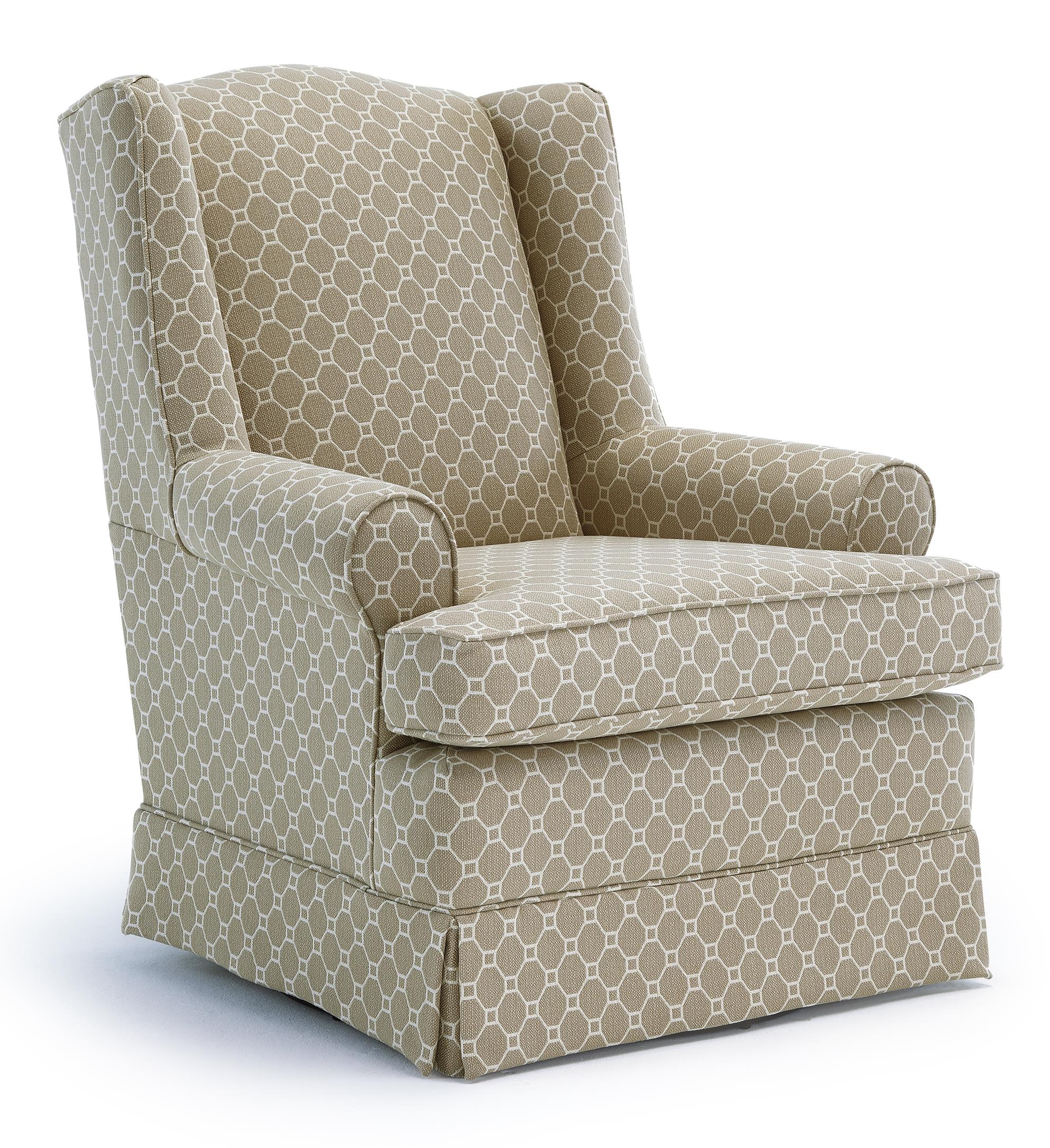 Best Home Furnishings Swivel Glide Chairs 7197 Roni Skirted Swivel